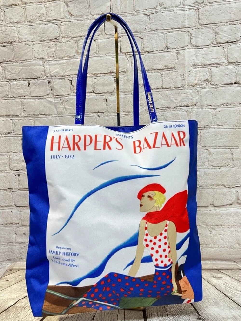 Estee Lauder Harper's Bazaar July 1932 Graphic Shoulder Shopper Tote Bag